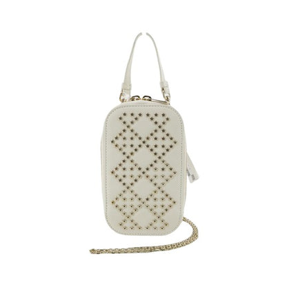 Christian Dior Christian Dior Cannage Studded Vertical Phone Holder Studded Leather, Ecru, Leather, Clutch