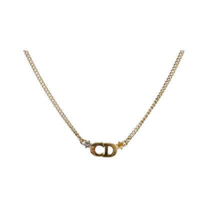 Christian Dior Clair D Lune Pendant Metal with Crystals, Gold, Metal, Necklace