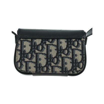 Christian Dior Clasp Lock Messenger Oblique Canvas and Leather, Navy, Canvas, Clutch