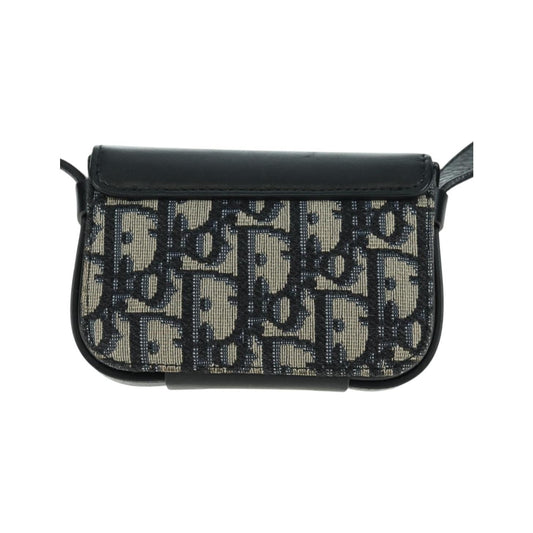 Christian Dior Clasp Lock Messenger Oblique Canvas and Leather, Navy, Canvas, Clutch