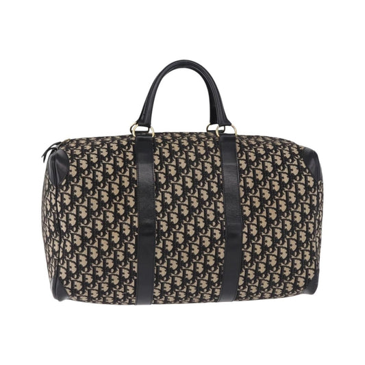Christian Dior Convertible Boston Oblique Canvas, Black, Canvas, Travel Bag