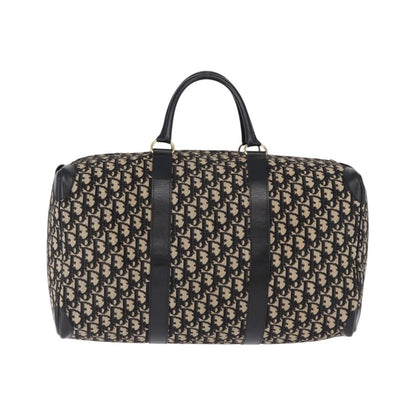 Christian Dior Convertible Boston Oblique Canvas, Black, Canvas, Travel Bag
