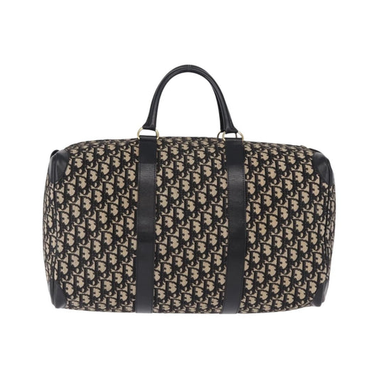 Christian Dior Convertible Boston Oblique Canvas, Black, Canvas, Travel Bag