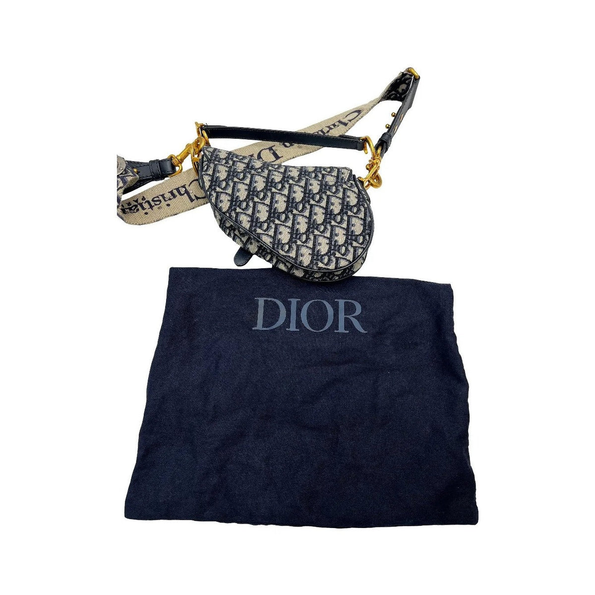 Christian Dior Dior Saddle Boxy Bag Plum Dior Oblique, Gray, Leather, Handbag