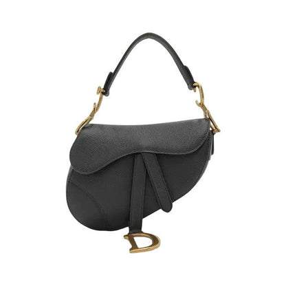 Christian Dior Dior Saddle Leather, Black, Leather, Handbag