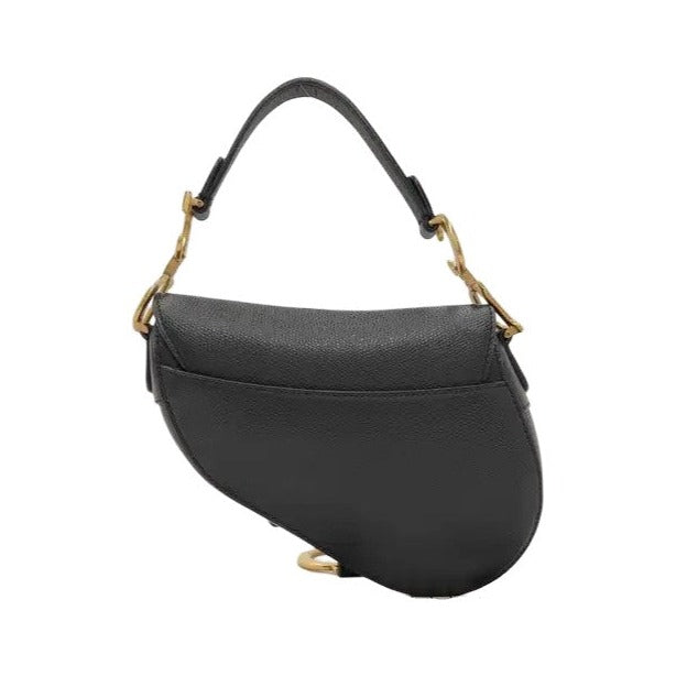 Christian Dior Dior Saddle Leather, Black, Leather, Handbag