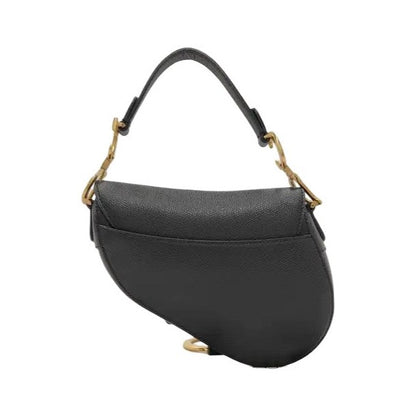 Christian Dior Dior Saddle Leather, Black, Leather, Handbag