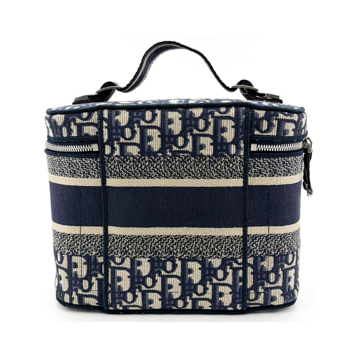 Christian Dior DiorTravel Vanity Case Oblique Canvas, Navy, Canvas, Handbag