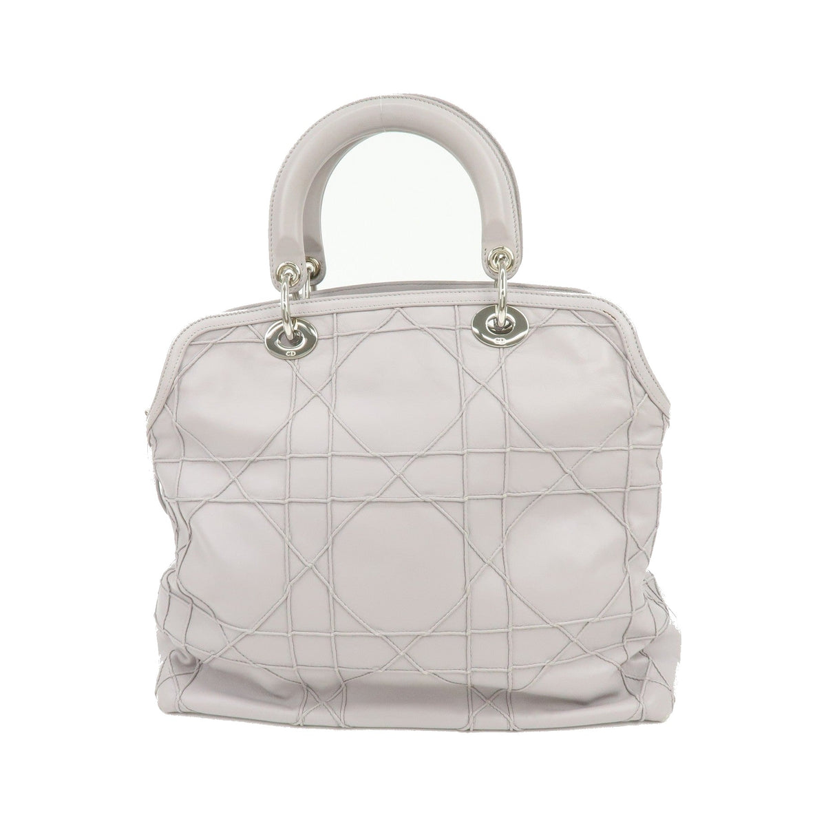 Christian Dior Granville Satchel Cannage Quilt Leather, Purple, Leather, Handbag