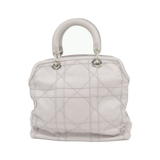 Christian Dior Granville Satchel Cannage Quilt Leather, Purple, Leather, Handbag