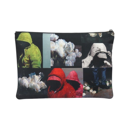 Christian Dior Homme Zip Printed Nylon, Multicolour, Nylon, Clutch