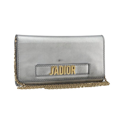 Christian Dior J'Adior Croisiere Chain Leather, Silver, Leather, Clutch