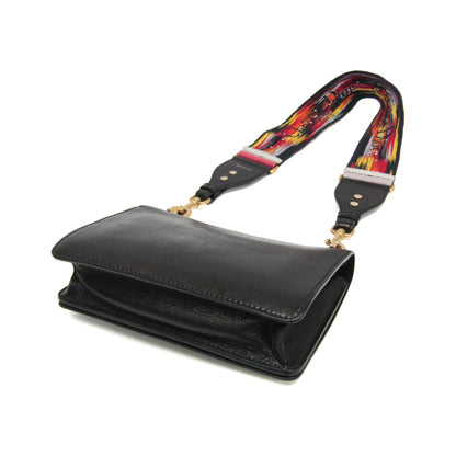Christian Dior J'Adior Flap Leather, Black, Leather, Shoulder Bag