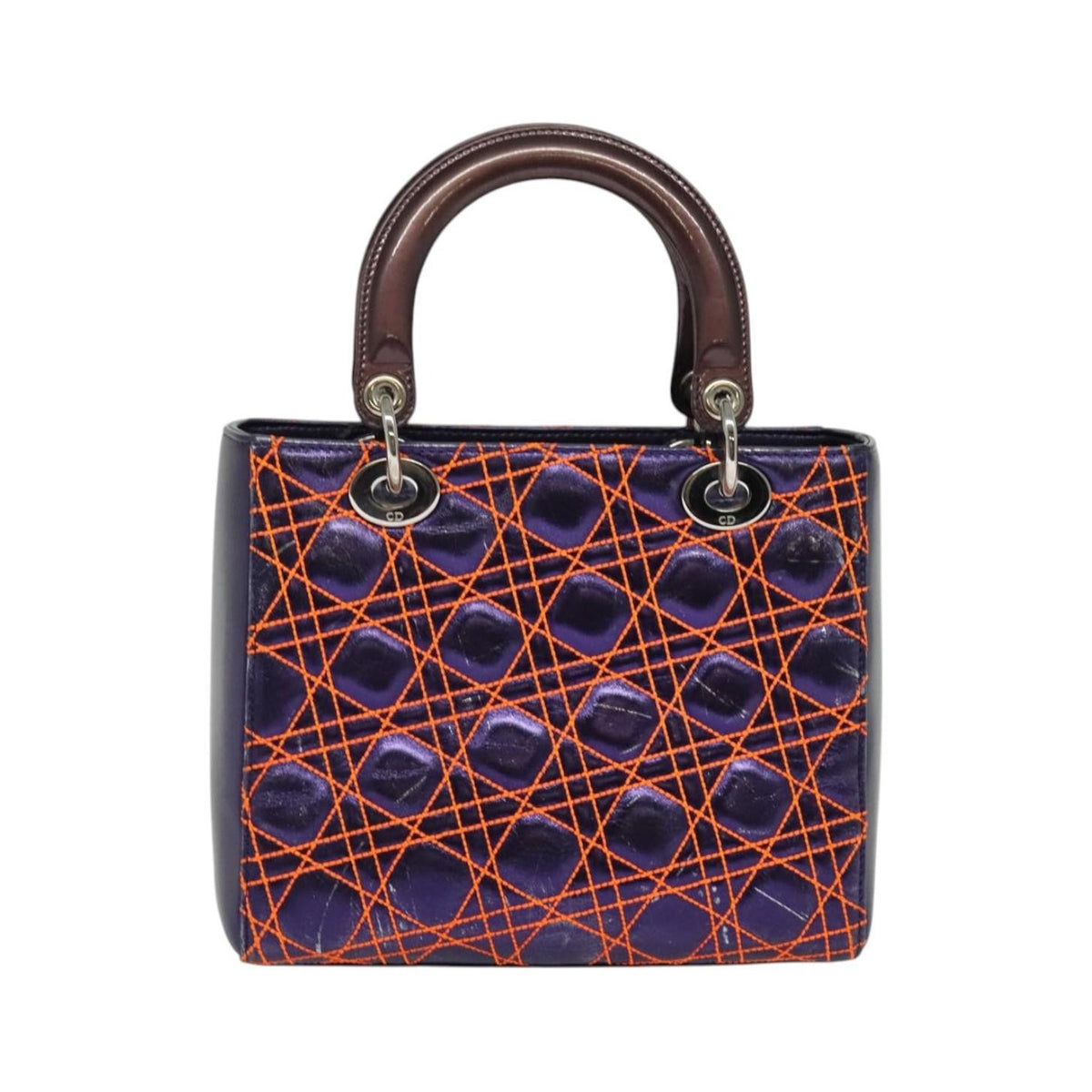 Christian Dior Lady Dior, Purple, Leather, Handbag