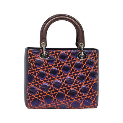 Christian Dior Lady Dior, Purple, Leather, Handbag