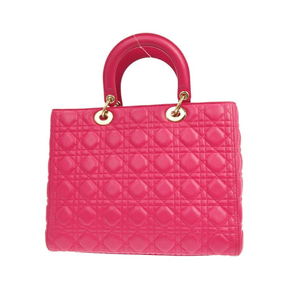 Christian Dior Lady Dior Cannage, Pink, Leather, Handbag