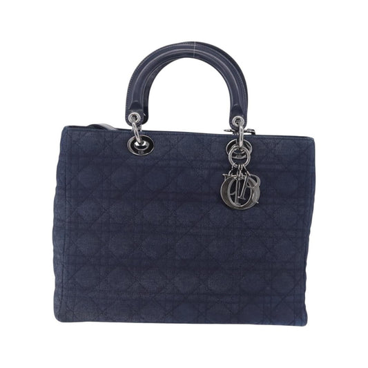 Christian Dior Lady Dior Denim, Blue, Denim, Handbag