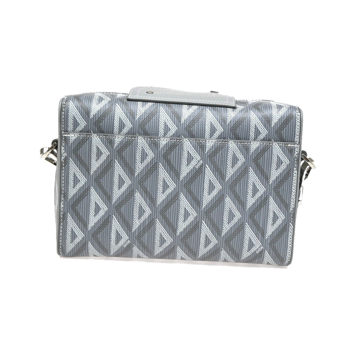Christian Dior Lingot Messenger CD Diamond Coated Canvas, Gray, Canvas, Handbag