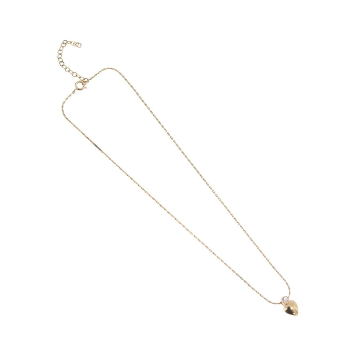 Christian Dior Logo Heart Pendant Metal, Gold, Metal, Necklace