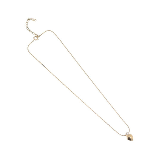 Christian Dior Logo Heart Pendant Metal, Gold, Metal, Necklace