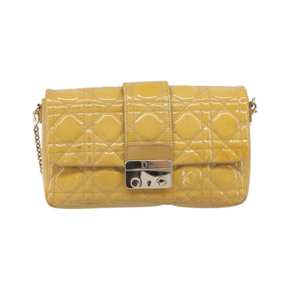 Christian Dior New Lock Cannage Quilt Patent, Yellow, Patent Leather, Clutch