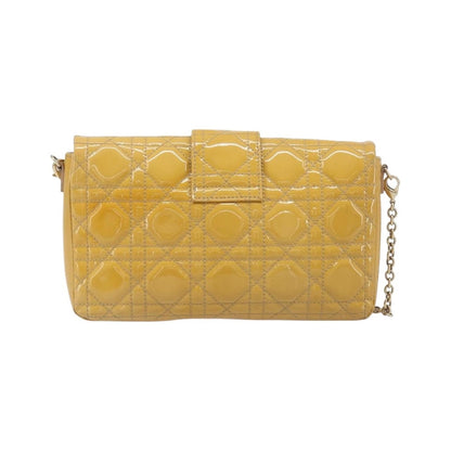 Christian Dior New Lock Cannage Quilt Patent, Yellow, Patent Leather, Clutch