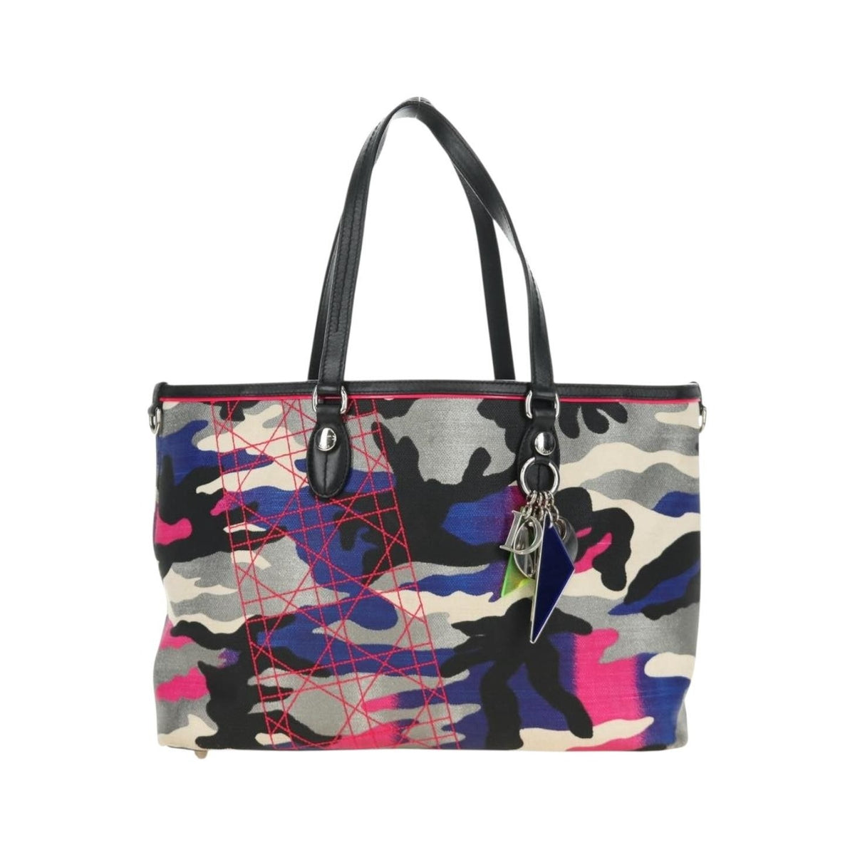 Christian Dior Open Limited Edition Anselm Reyle Camouflage Canvas, Multicolour, Canvas, Tote Bag