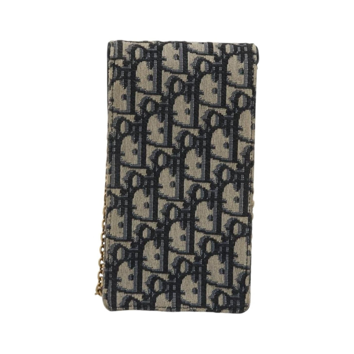 Christian Dior Phone Case Oblique Canvas, Navy, Canvas, Clutch
