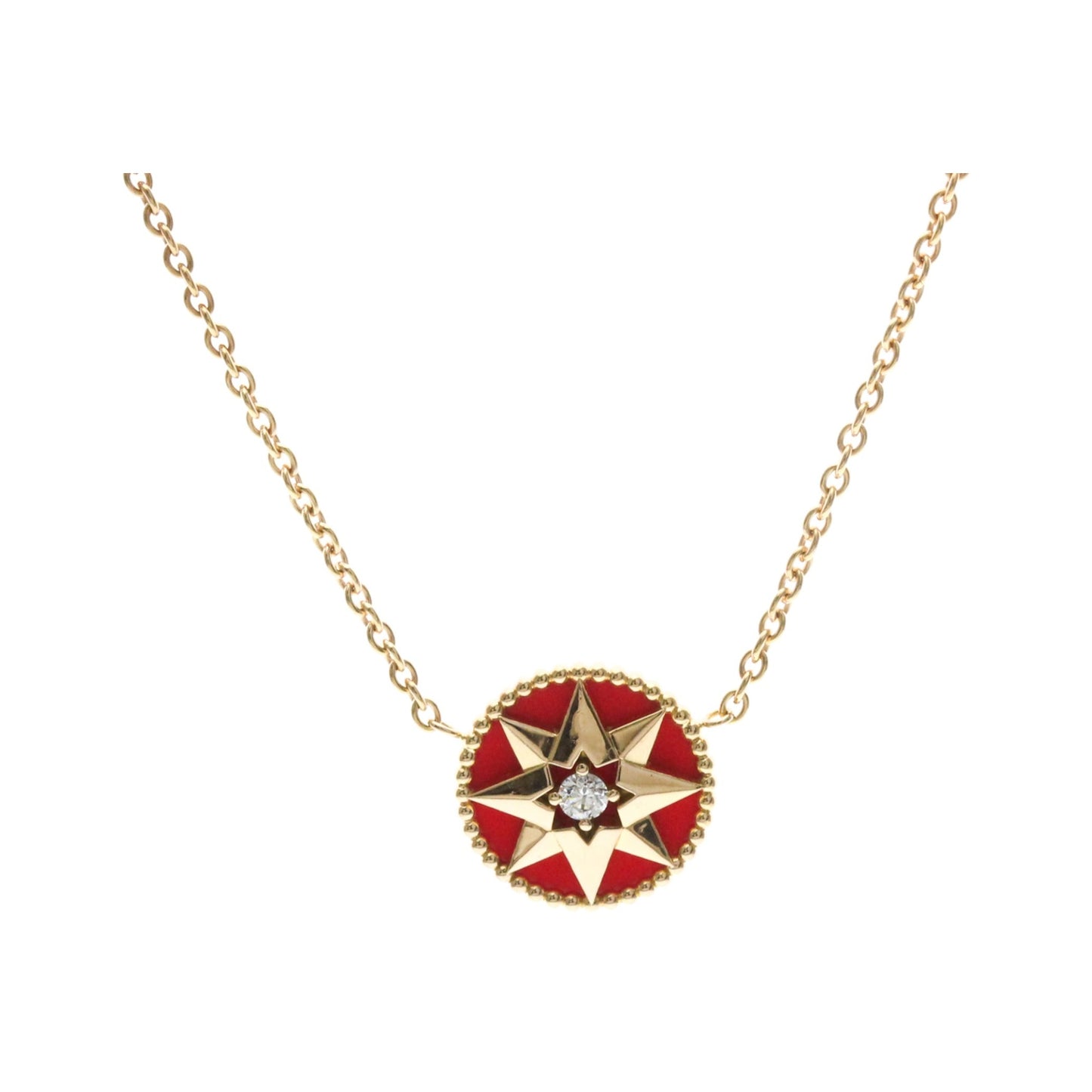 Christian Dior Rose des Vents 18K Rose Gold with Diamonds, Gold, Pink Gold, Necklace