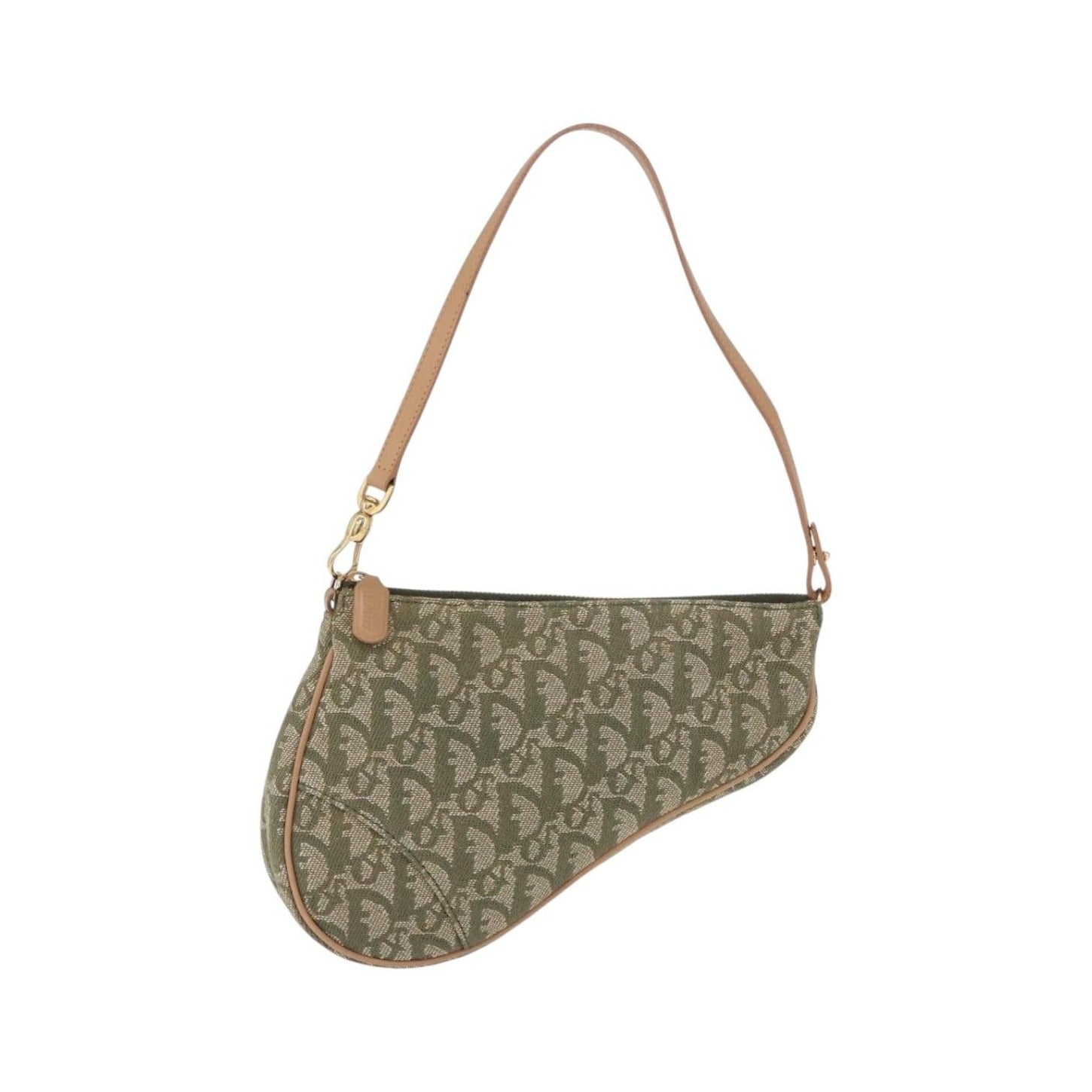 Christian Dior Saddle Canvas, Khaki, Canvas, Handbag
