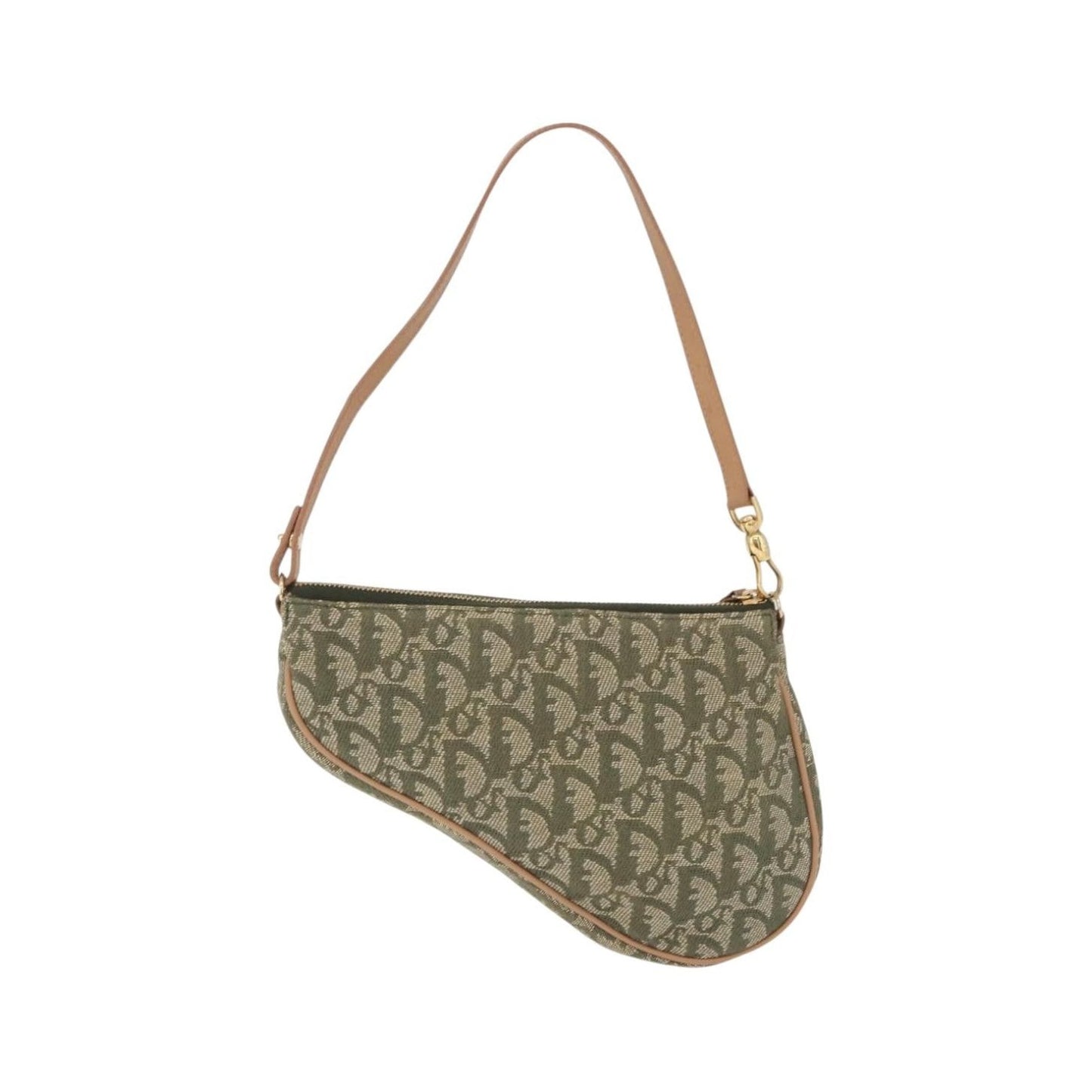 Christian Dior Saddle Canvas, Khaki, Canvas, Handbag