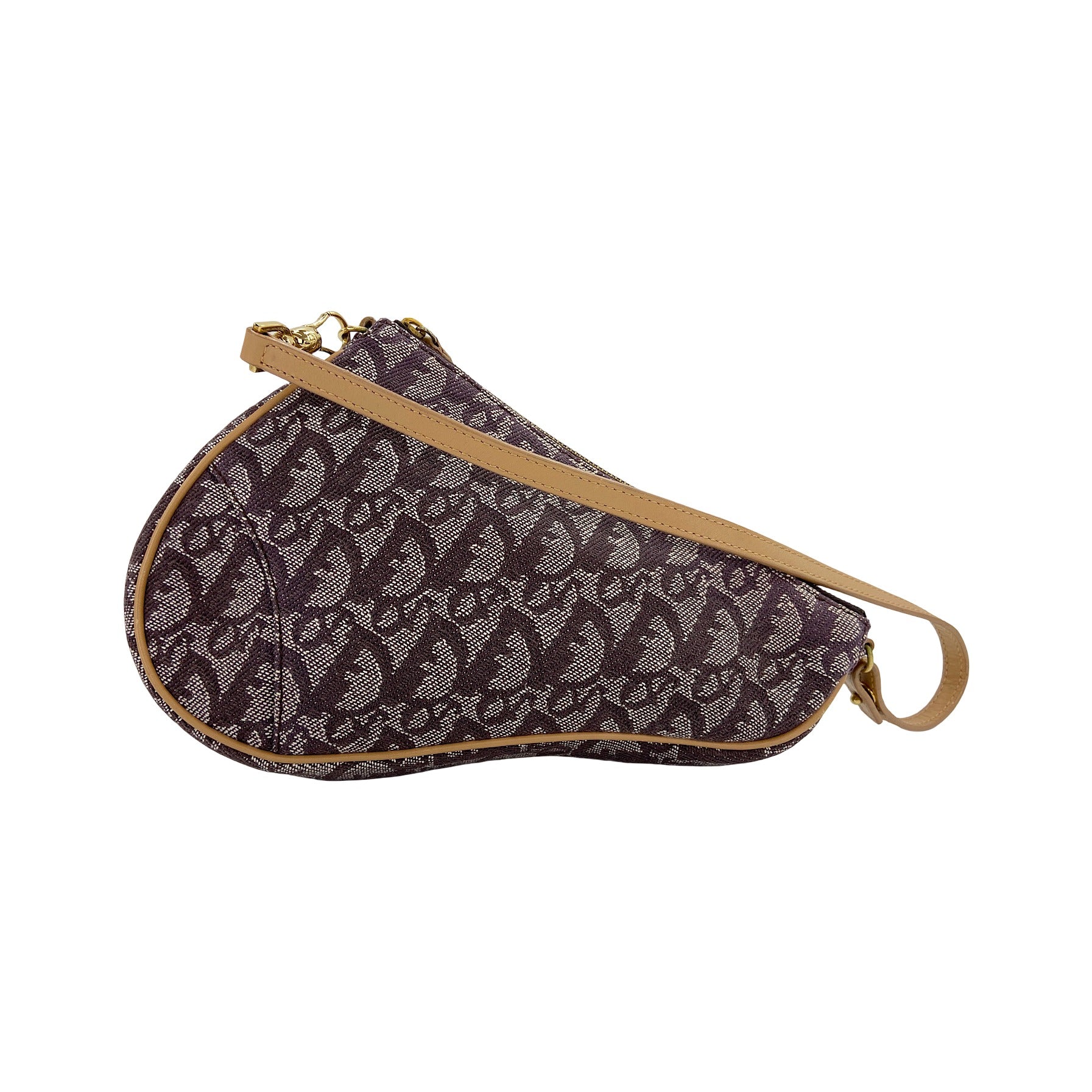 Christian Dior Saddle Canvas, Brown, Canvas, Handbag