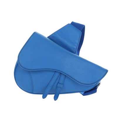 Christian Dior Saddle Leather, Blue, Leather, Crossbody Bag