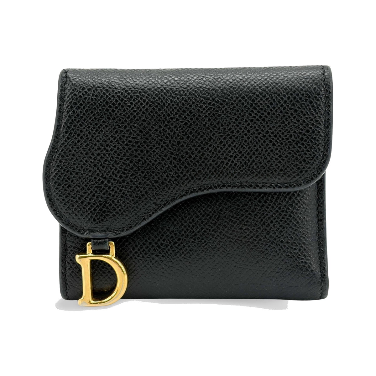Christian Dior Saddle Lotus Leather, Black, Leather, Wallet