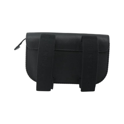 Christian Dior Saddle Pouch Belt Leather, Black, Leather, Clutch