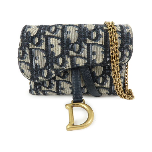Christian Dior Saddle Pouch Leather, Beige, Canvas, Clutch