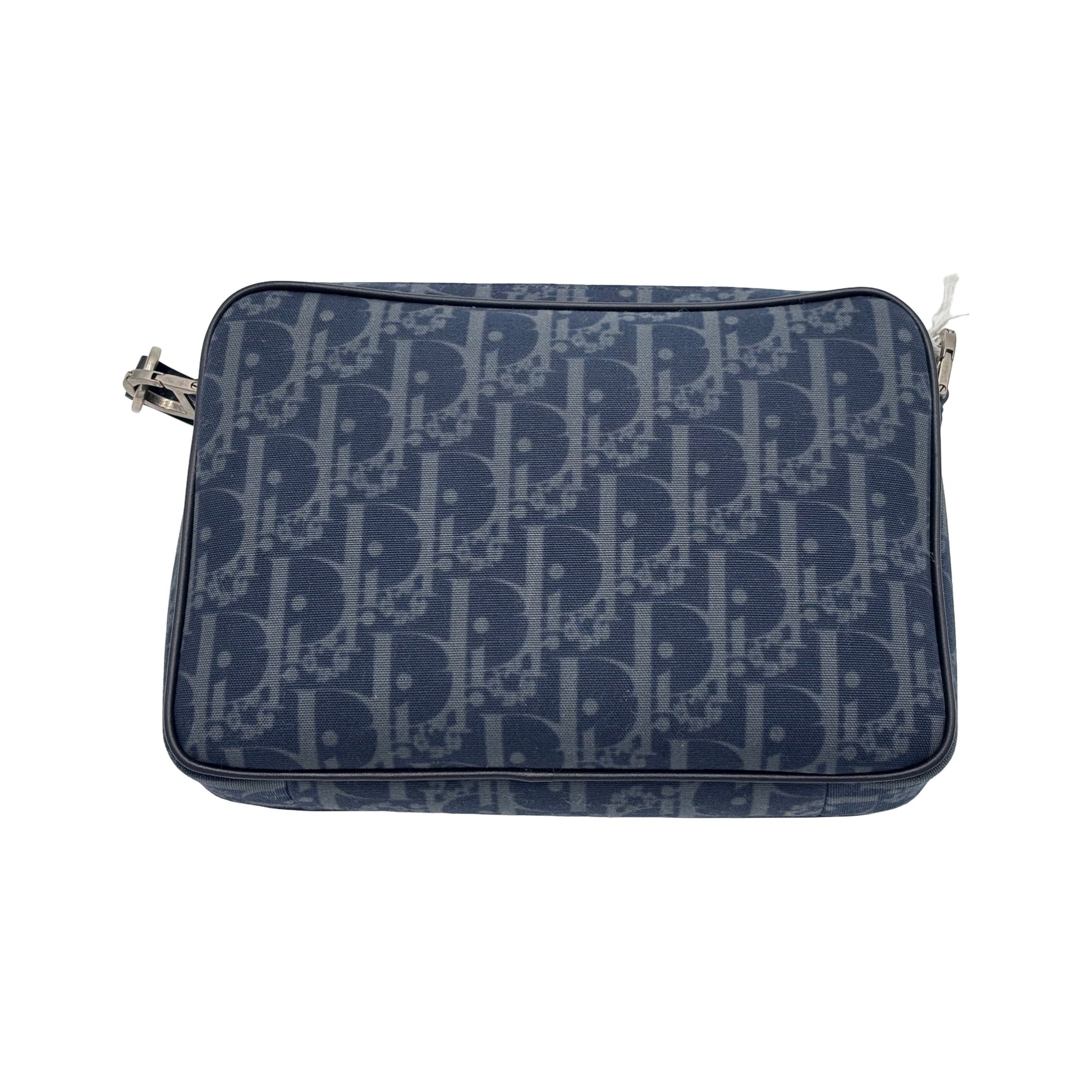 Christian Dior Saddle Triple Zip Leather, Black, Canvas, Crossbody Bag