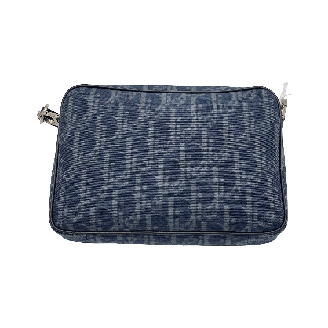 Christian Dior Saddle Tripple Oblique Canvas, Black, Denim, Crossbody Bag