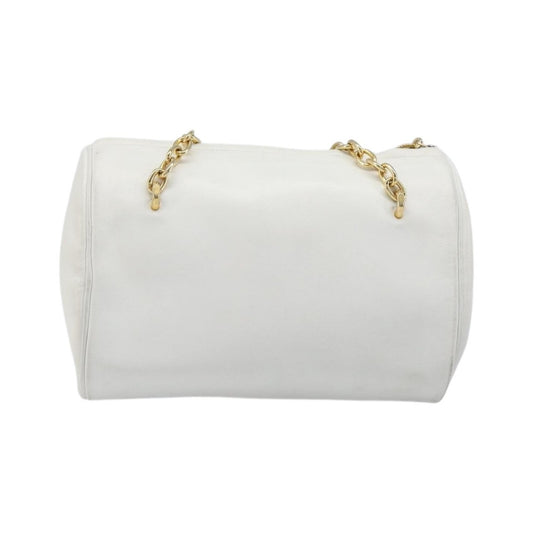 Christian Dior Shoulder Leather, White, Leather, Shoulder Bag