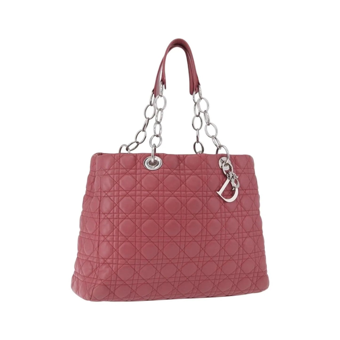 Christian Dior Soft Chain Tote Cannage Quilt Lambskin, Pink, Leather, Handbag