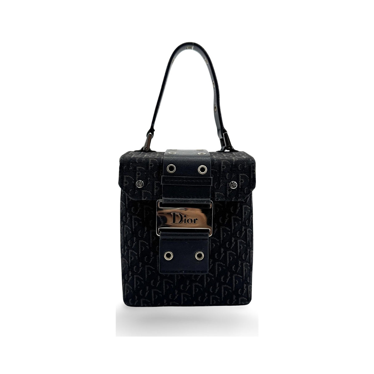 Christian Dior Trotter Canvas, Black, Canvas, Handbag