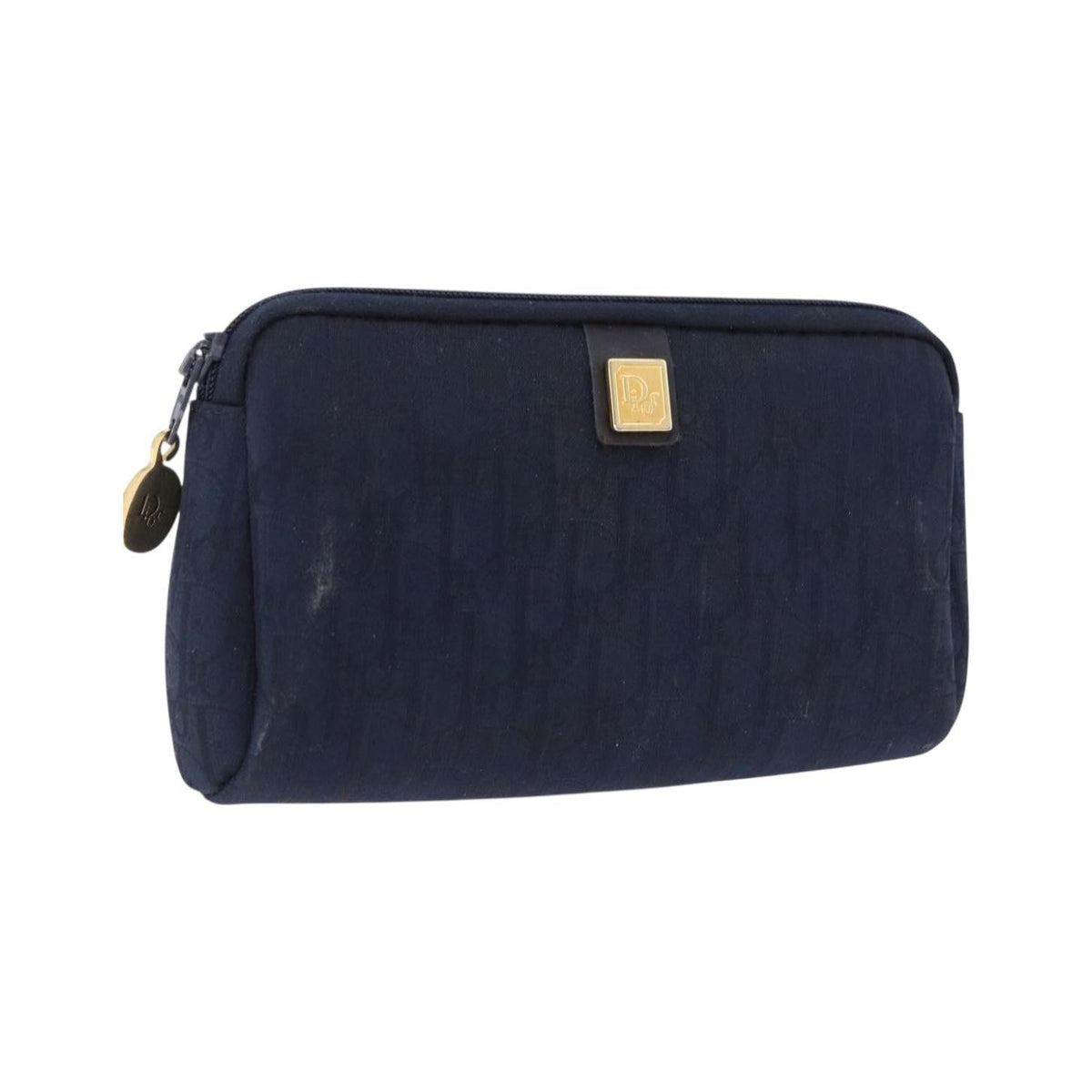 Christian Dior Trotter Clutch Trotter Canvas, Navy, Canvas, Clutch