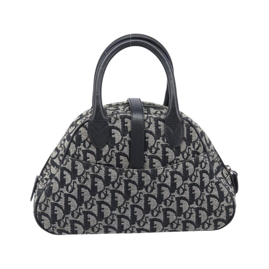 Christian Dior Trotter Double Saddle Canvas, Black, Canvas, Handbag