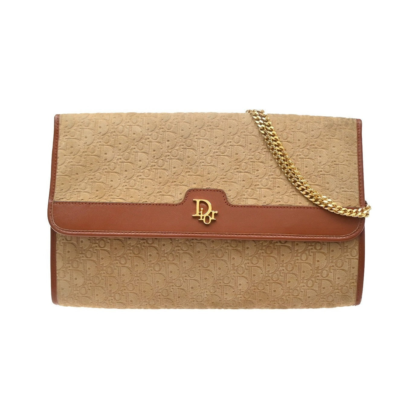 Christian Dior Trotter shoulder bag Leather, Beige, Suede, Shoulder Bag