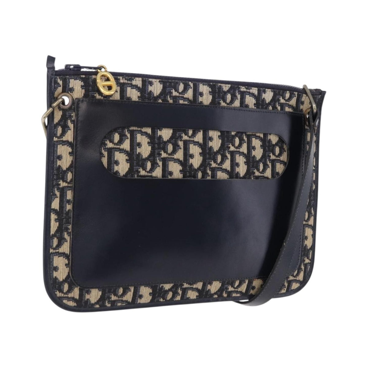 Christian Dior Trotter shoulder Canvas, Navy, Canvas, Handbag