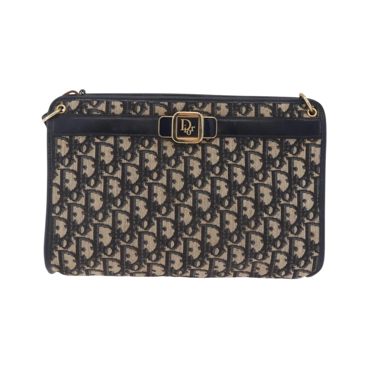 Christian Dior Trotter shoulder Canvas, Navy, Canvas, Handbag