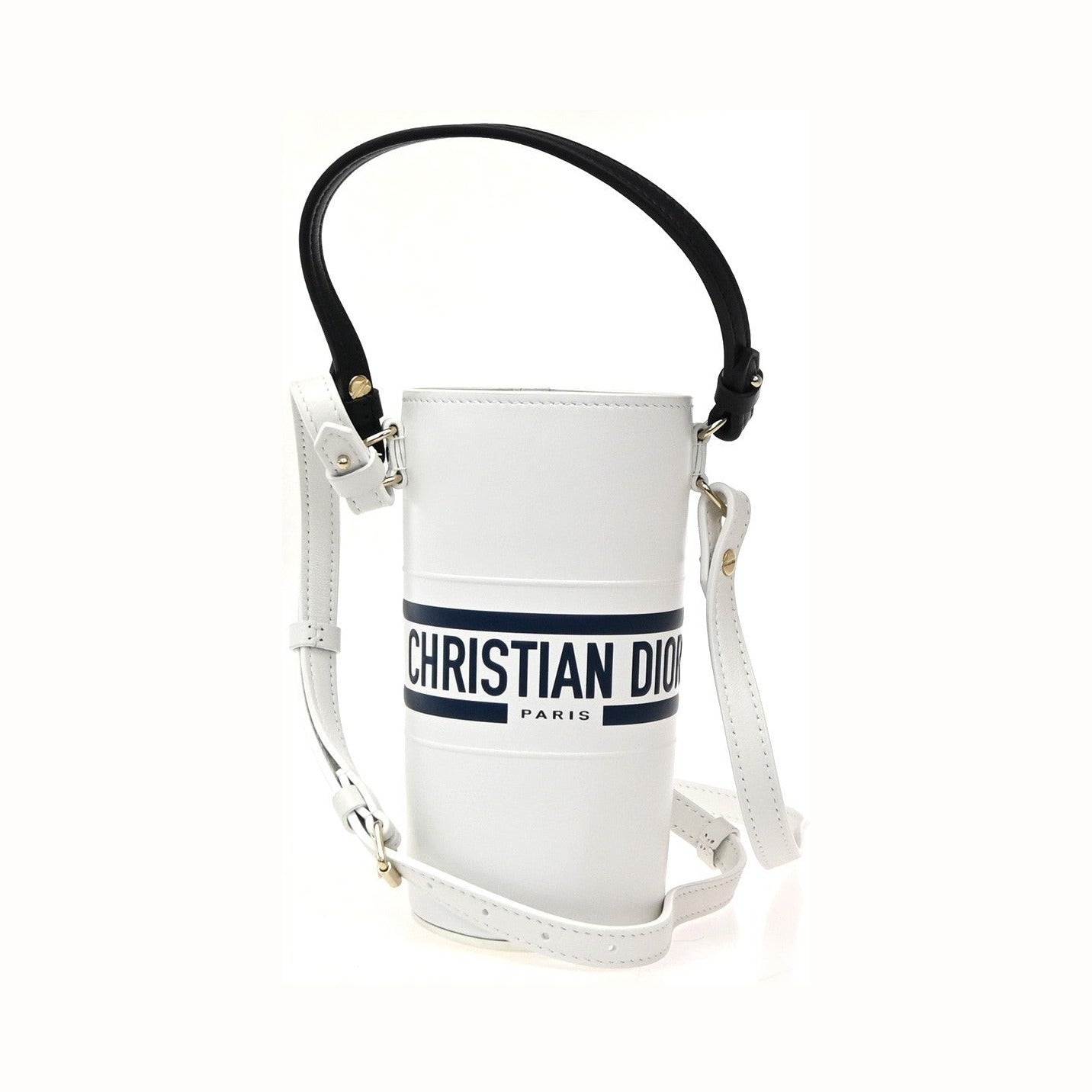 Christian Dior Vibe Bottle Holder Printed Leather, White, Leather, Shoulder Bag