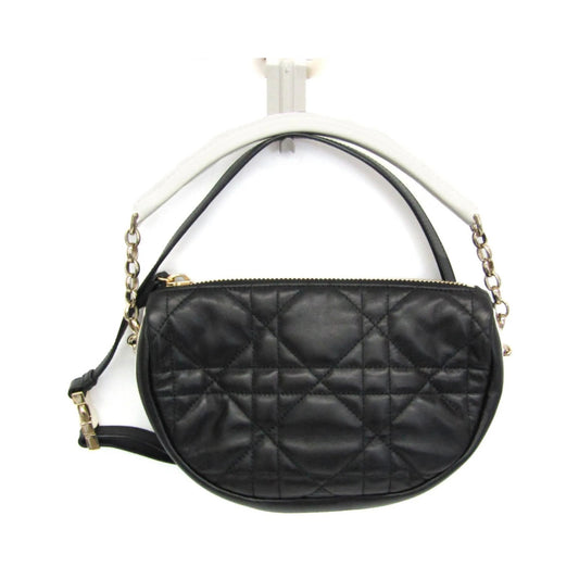 Christian Dior Vibe Hobo Cannage Quilt Lambskin, Black, Leather, Handbag
