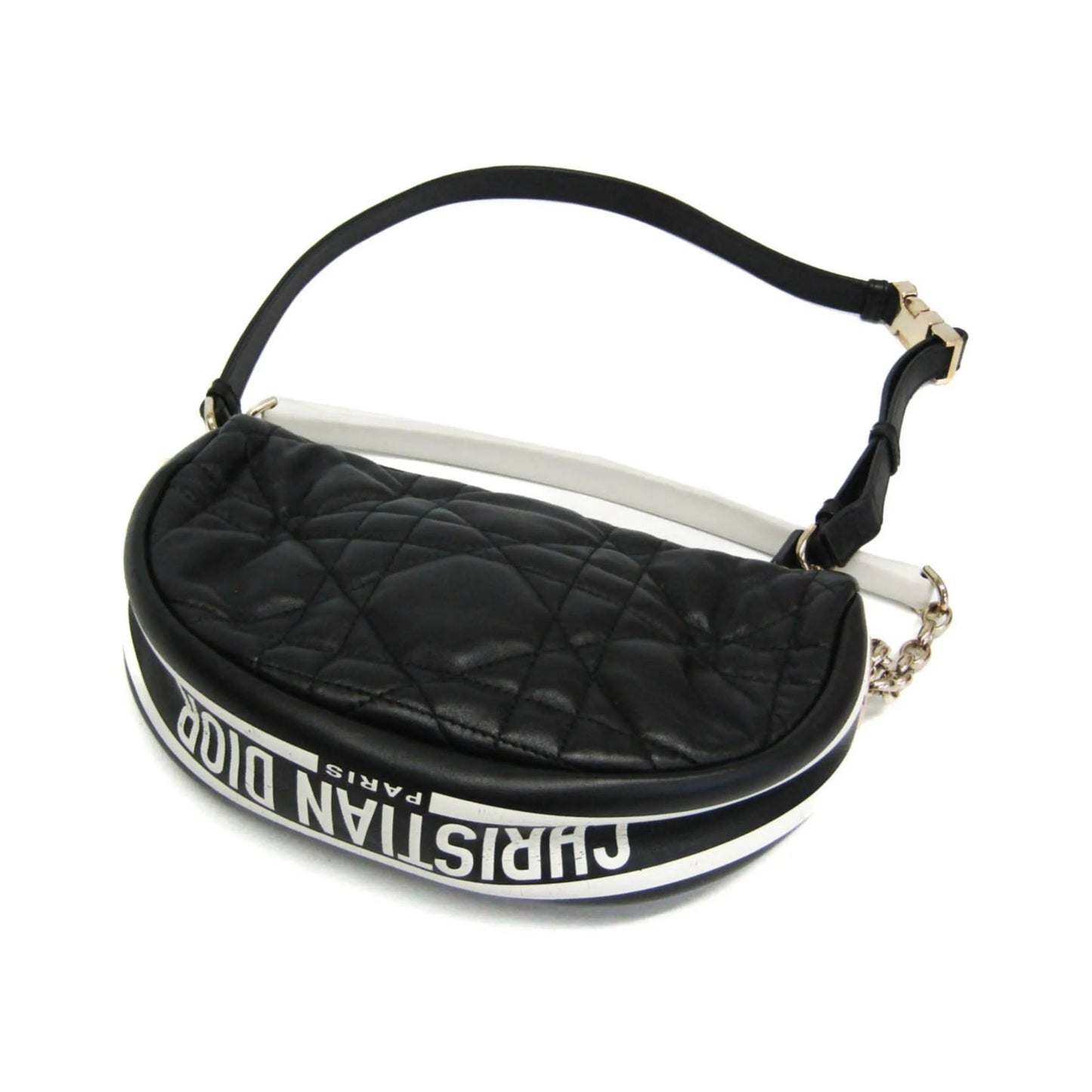 Christian Dior Vibe Hobo Cannage Quilt Lambskin, Black, Leather, Handbag