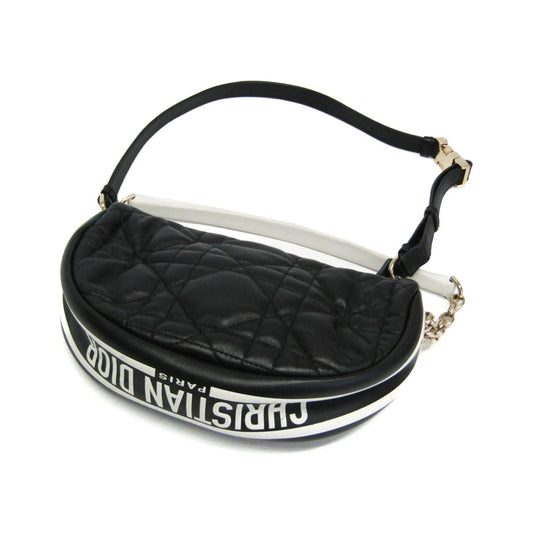 Christian Dior Vibe Hobo Cannage Quilt Lambskin, Black, Leather, Handbag